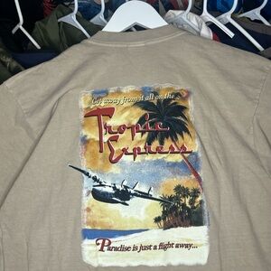 Vintage Crazy Shirts Tropic Express Airplane Graphic T-shirt Large